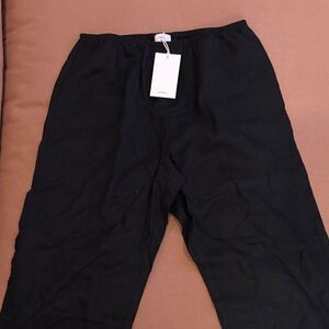 Donni Black Simple Linen Pants